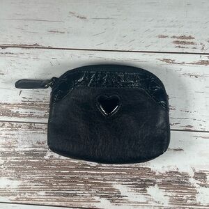 Black Heart patent leather Brighton Coin purse wallet 3.5X4 gothic chic boho